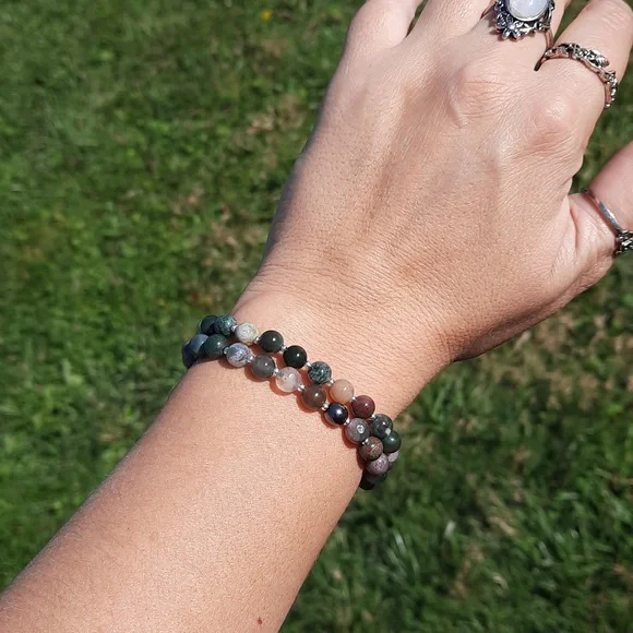 Indian Agate 6mm bracelet (Spacers) - Picture 5 of 5